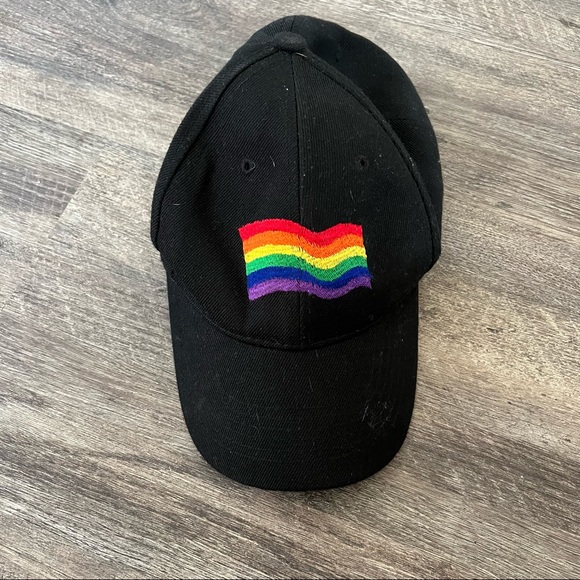 Black Pride Rainbow Adjustable Baseball Cap Hat ChoKolid LGBTQ+ Flag Embroidered - Picture 2 of 5